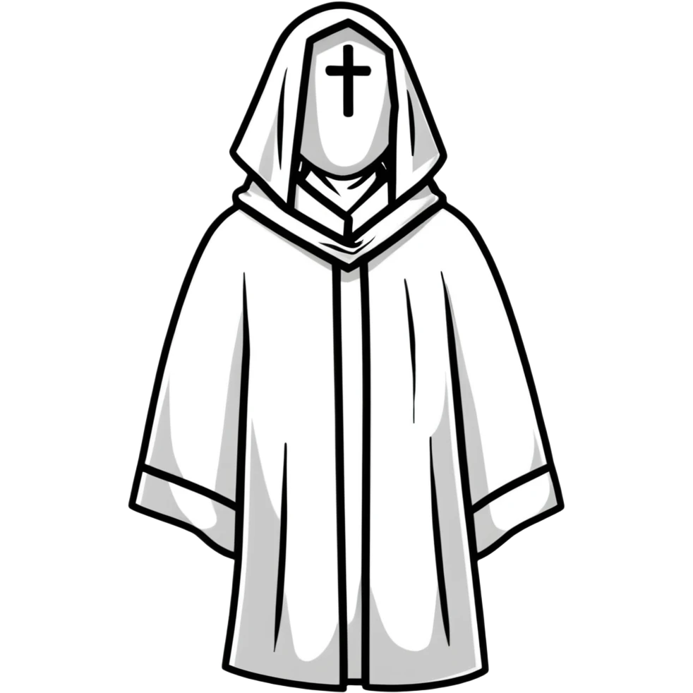 A cross with white robe across it emoji
