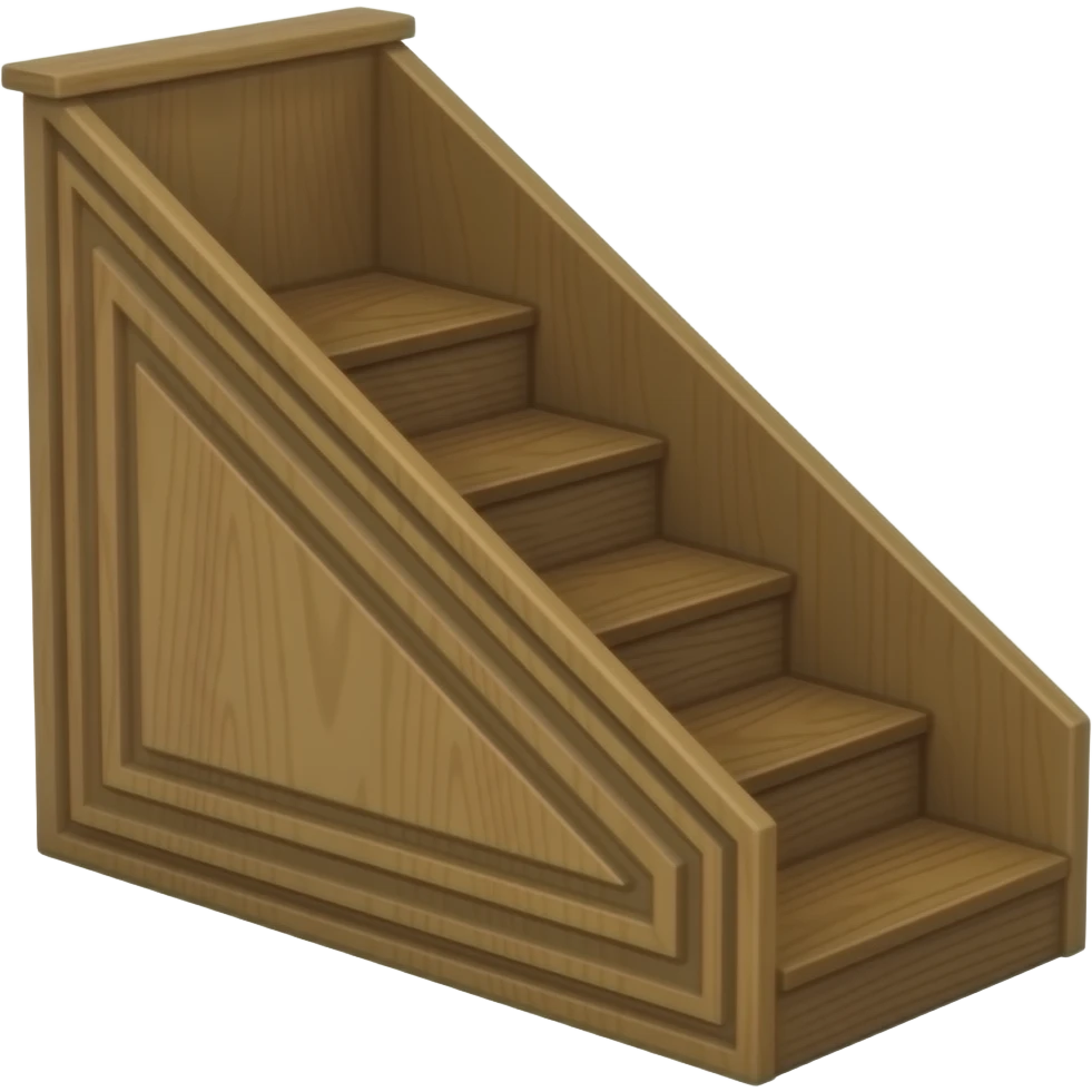 a 3 step oak pulpit without a podium for use inside a mosque for khutbah purposes. emoji