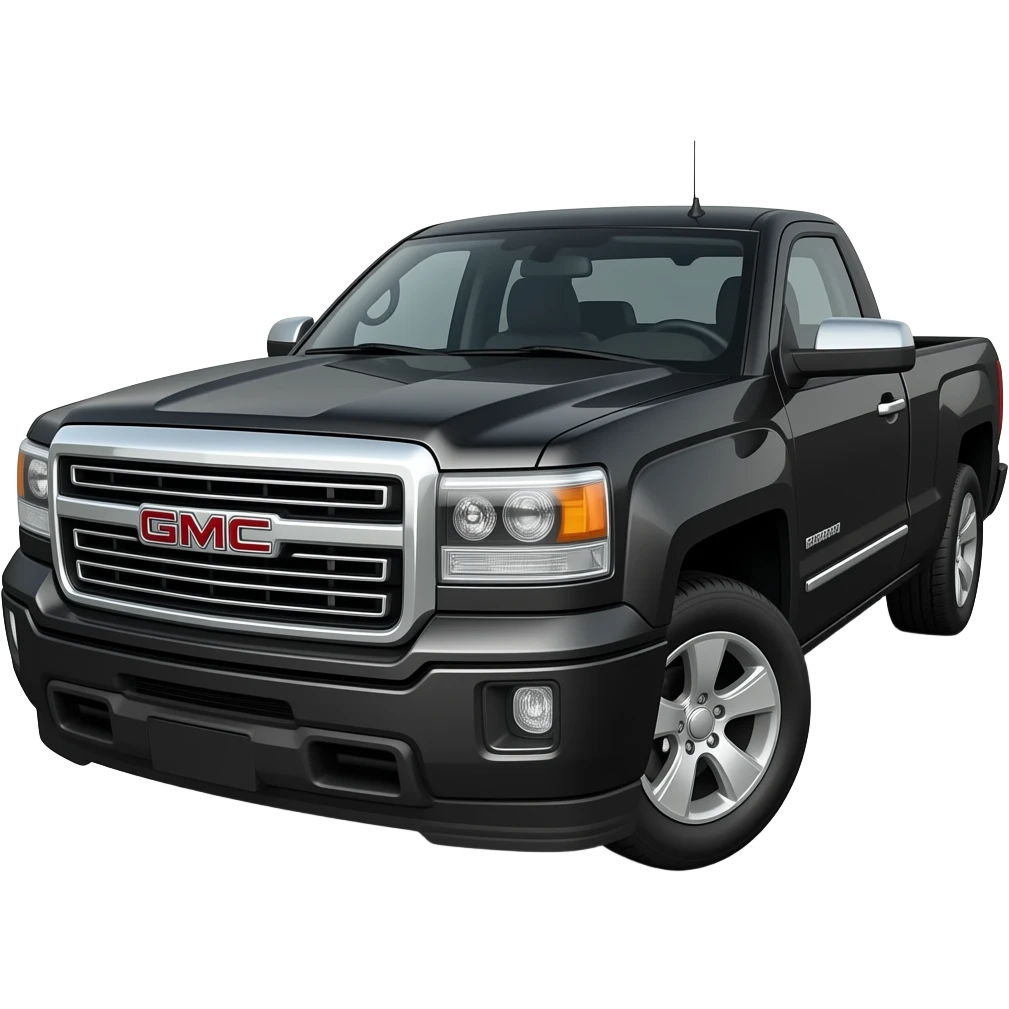 gmc sierra 2 door black at angle where doors and front are shown emoji