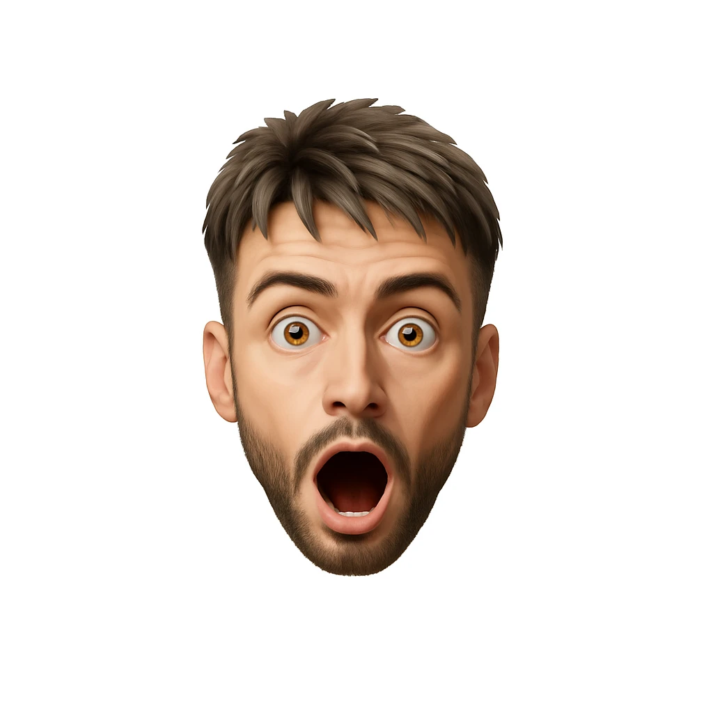 сделай это же лицо, только удивленное emoji