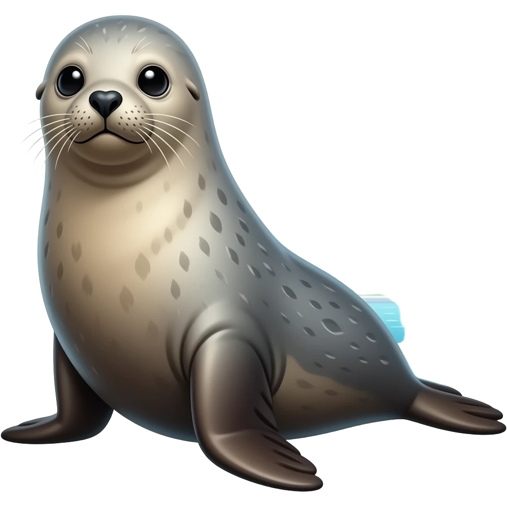 a Picture of a seal backround is the futuristic world emoji