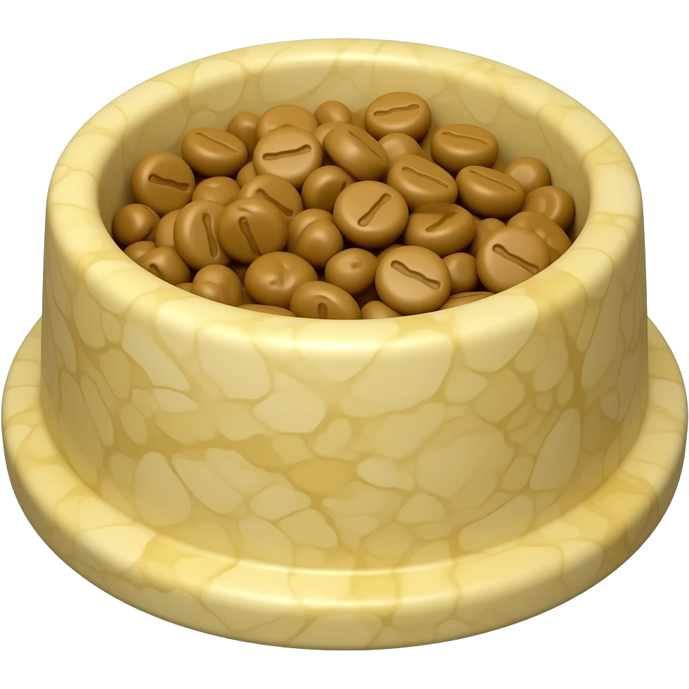 Food bowl marble gold for pet emoji