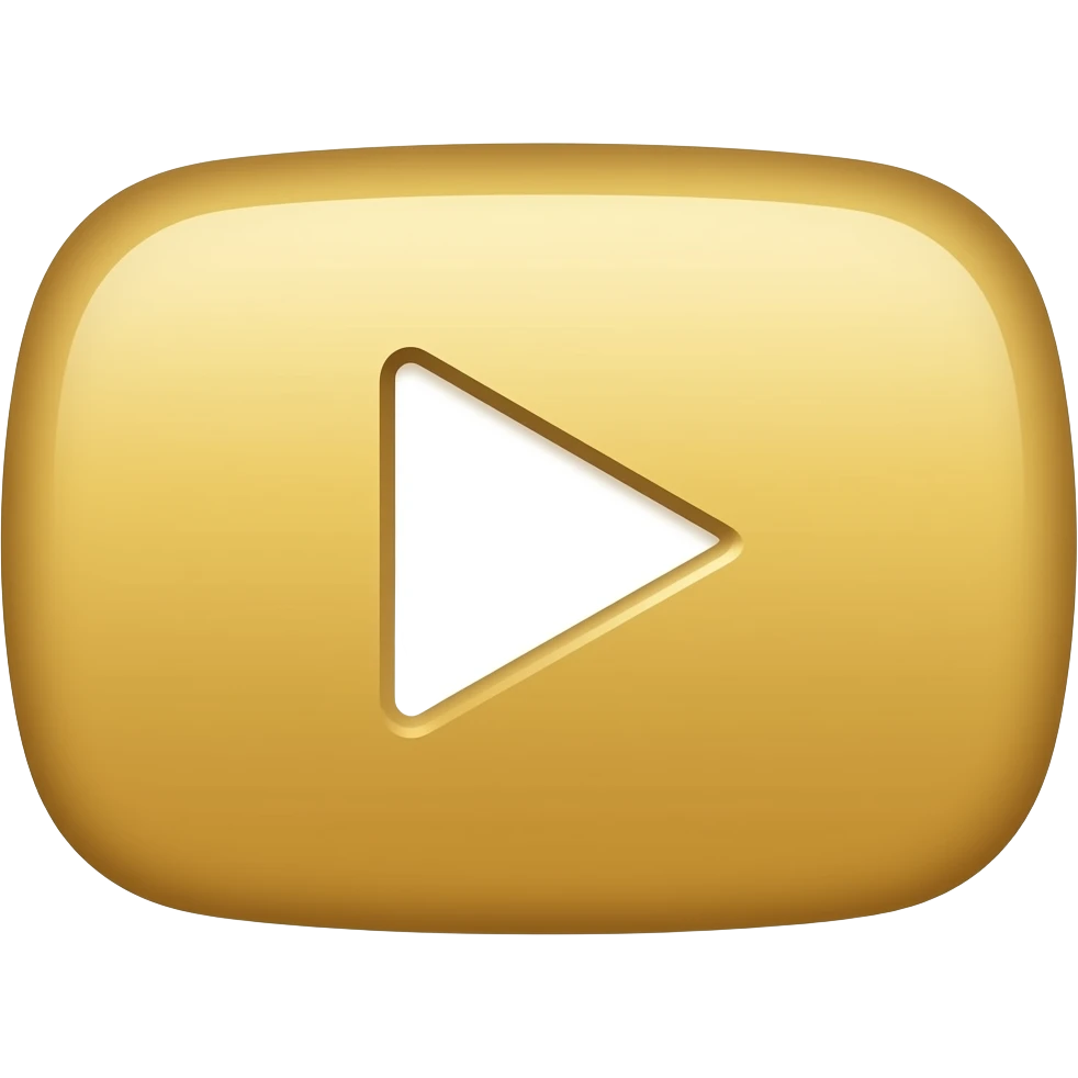Gold YouTube play button emoji