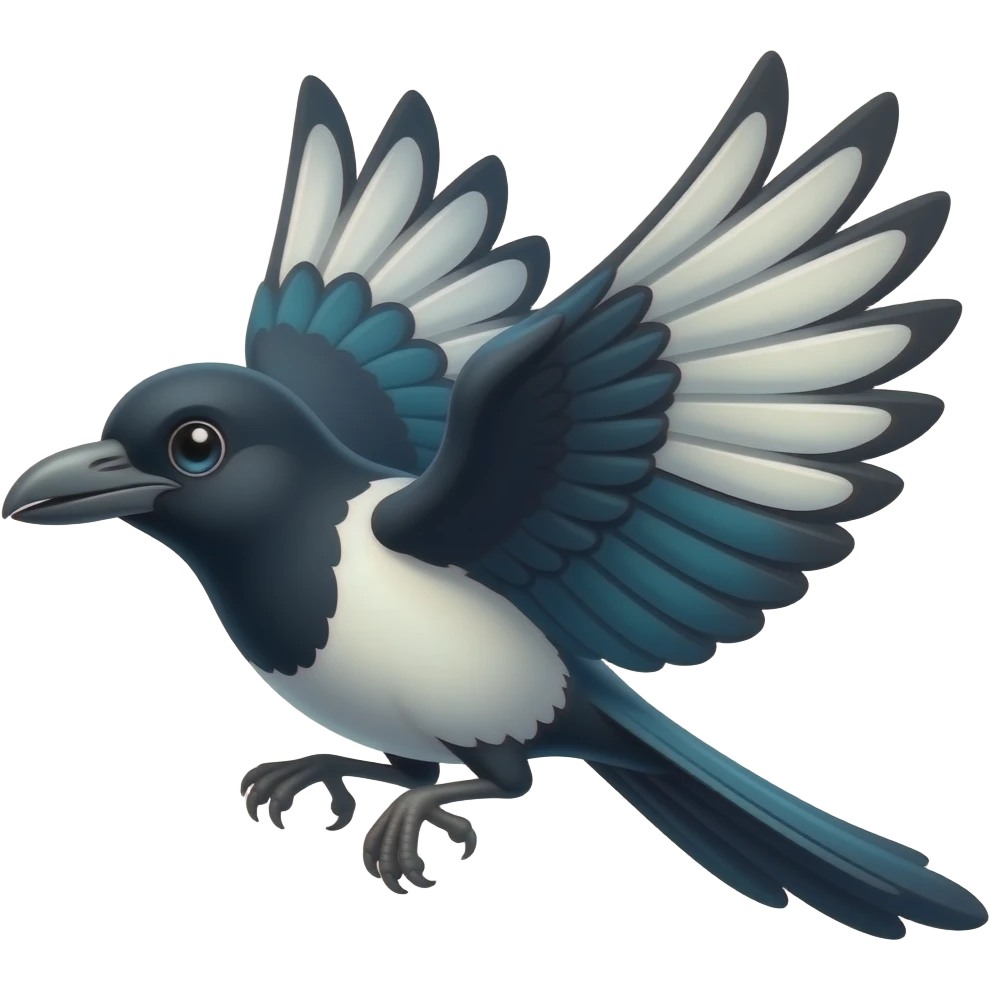 Cartoon magipie fly emoji
