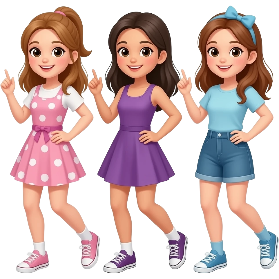 3 girls dancing emoji