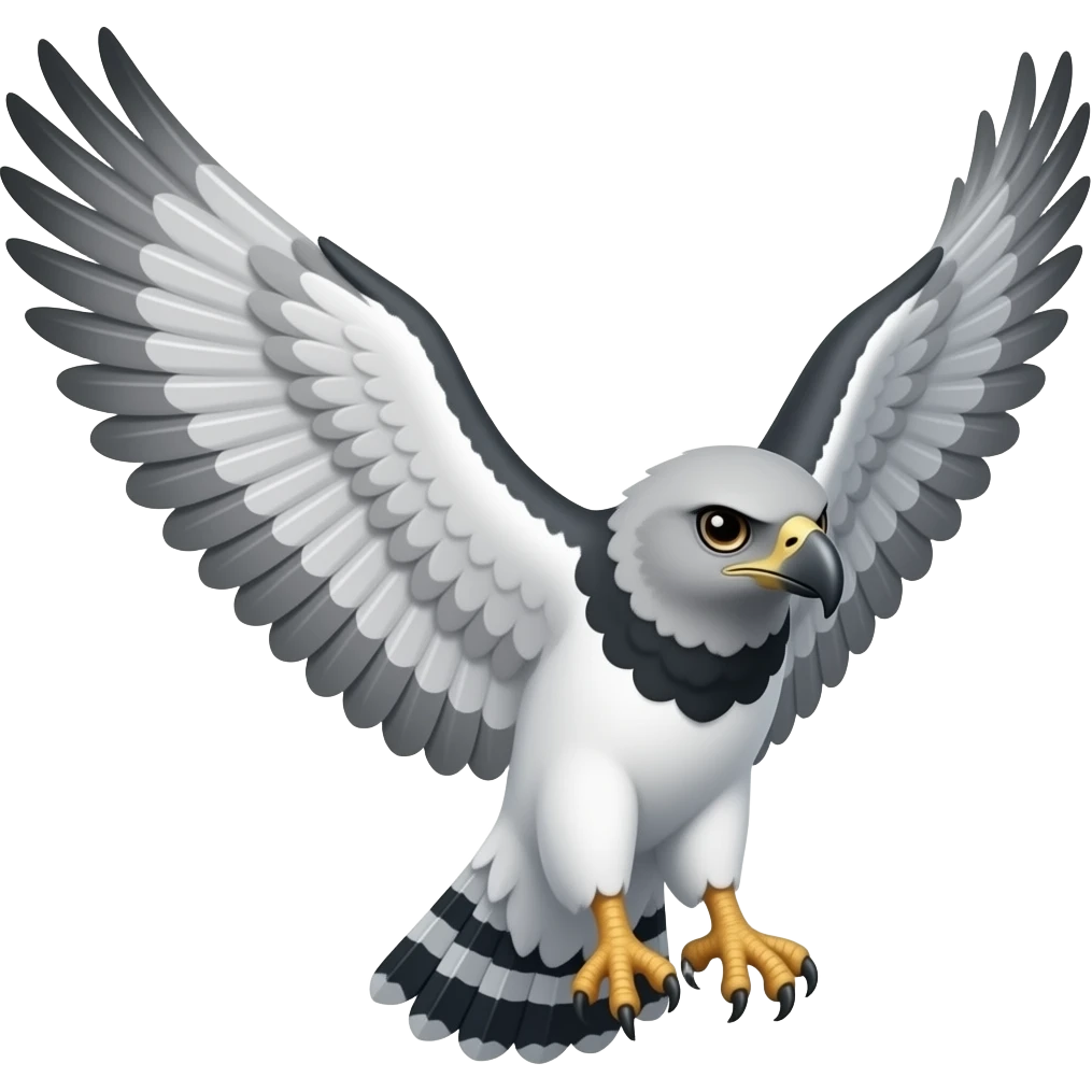 Águila arpía con el ala extendida emoji