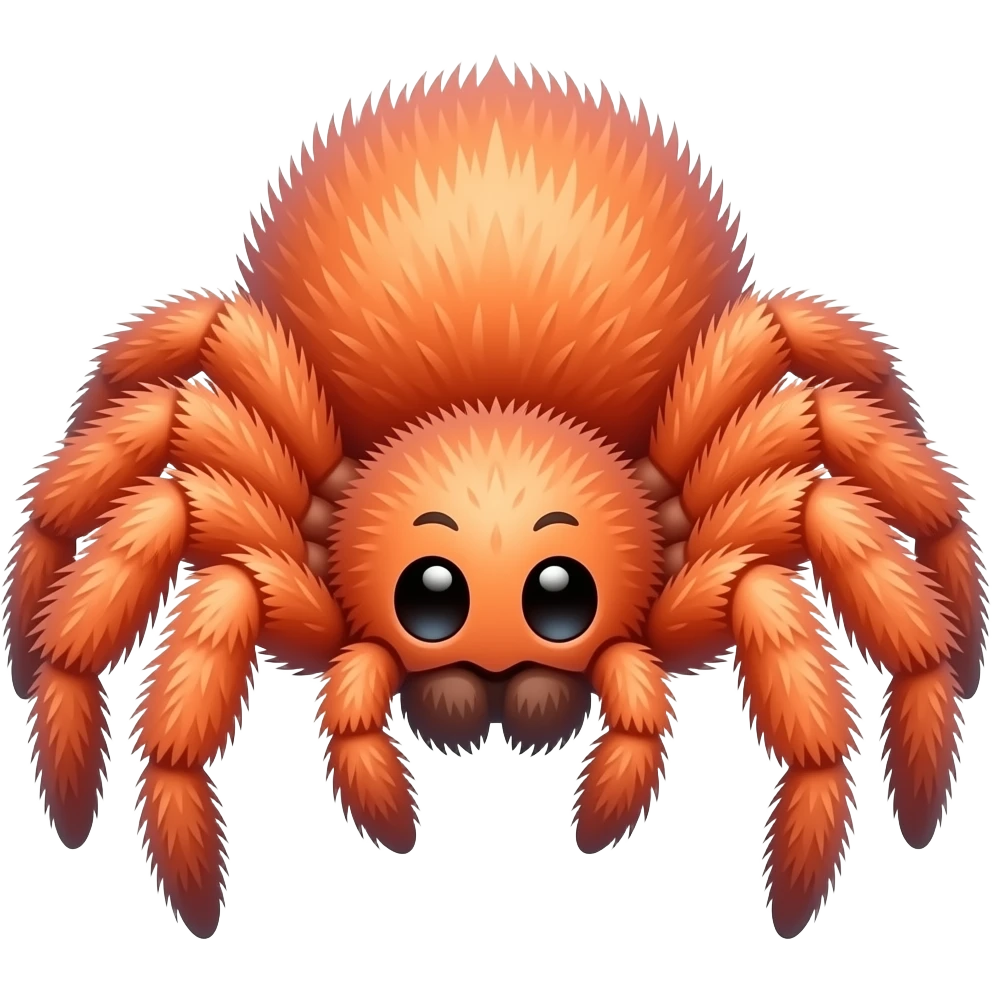 cute hairy spider orange pink emoji