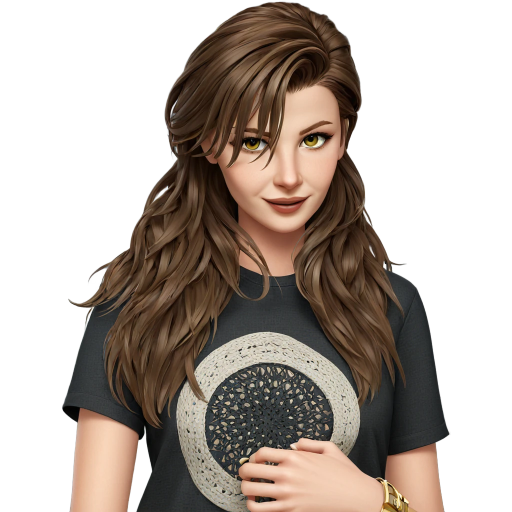 brown-haired girl in fashion emoji
