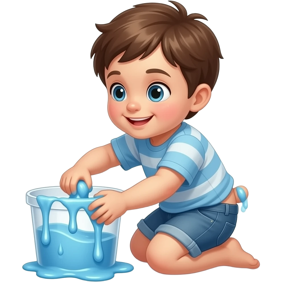 Toodler putting slime in too butt emoji