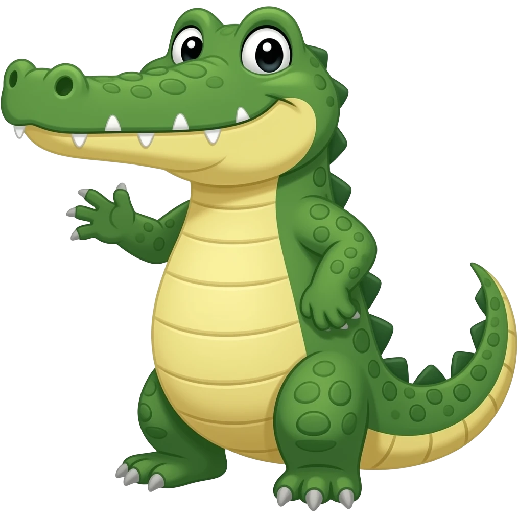 Cartoon 2d alligator emoji
