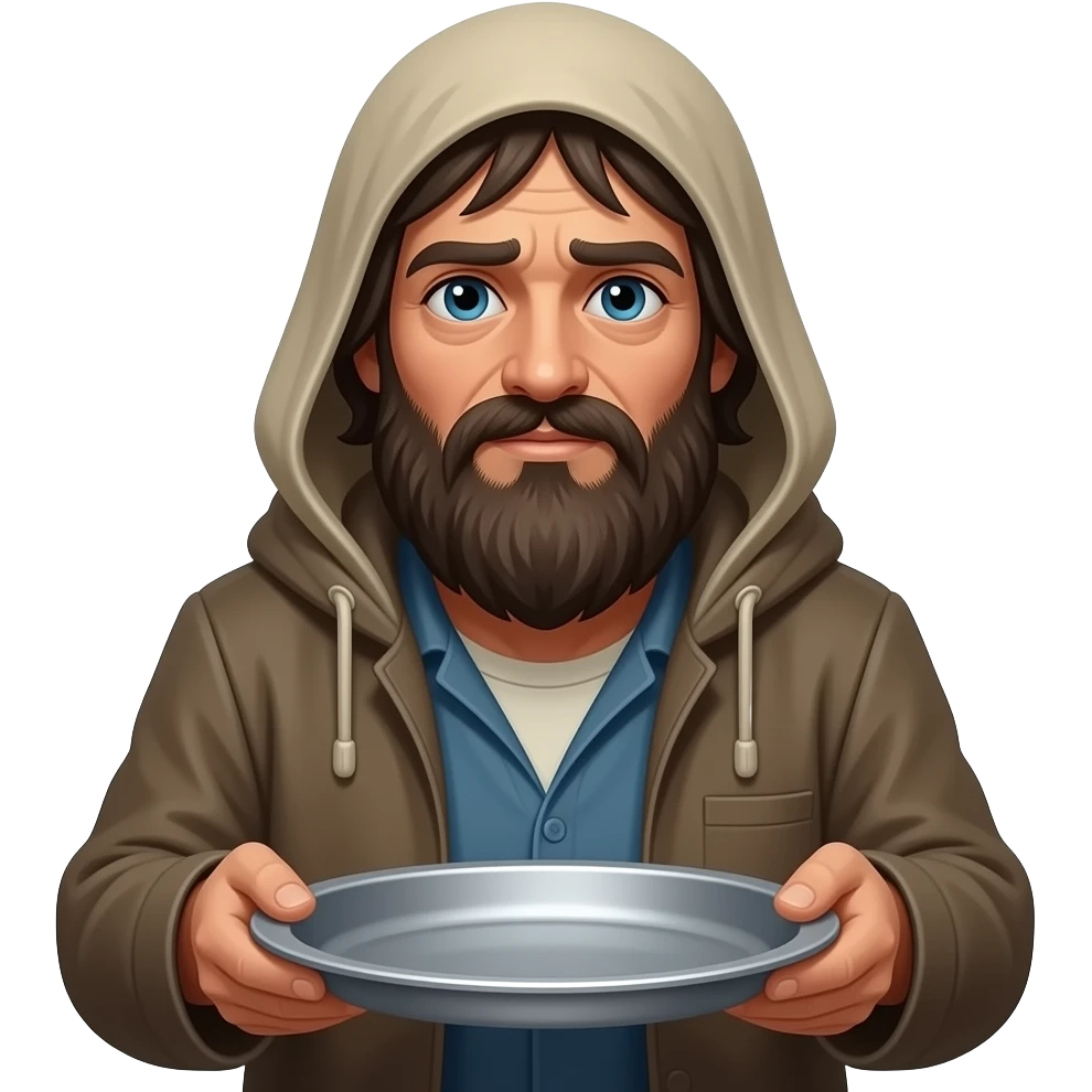 ADD BEGAr which holding a pan , give me otp write emoji