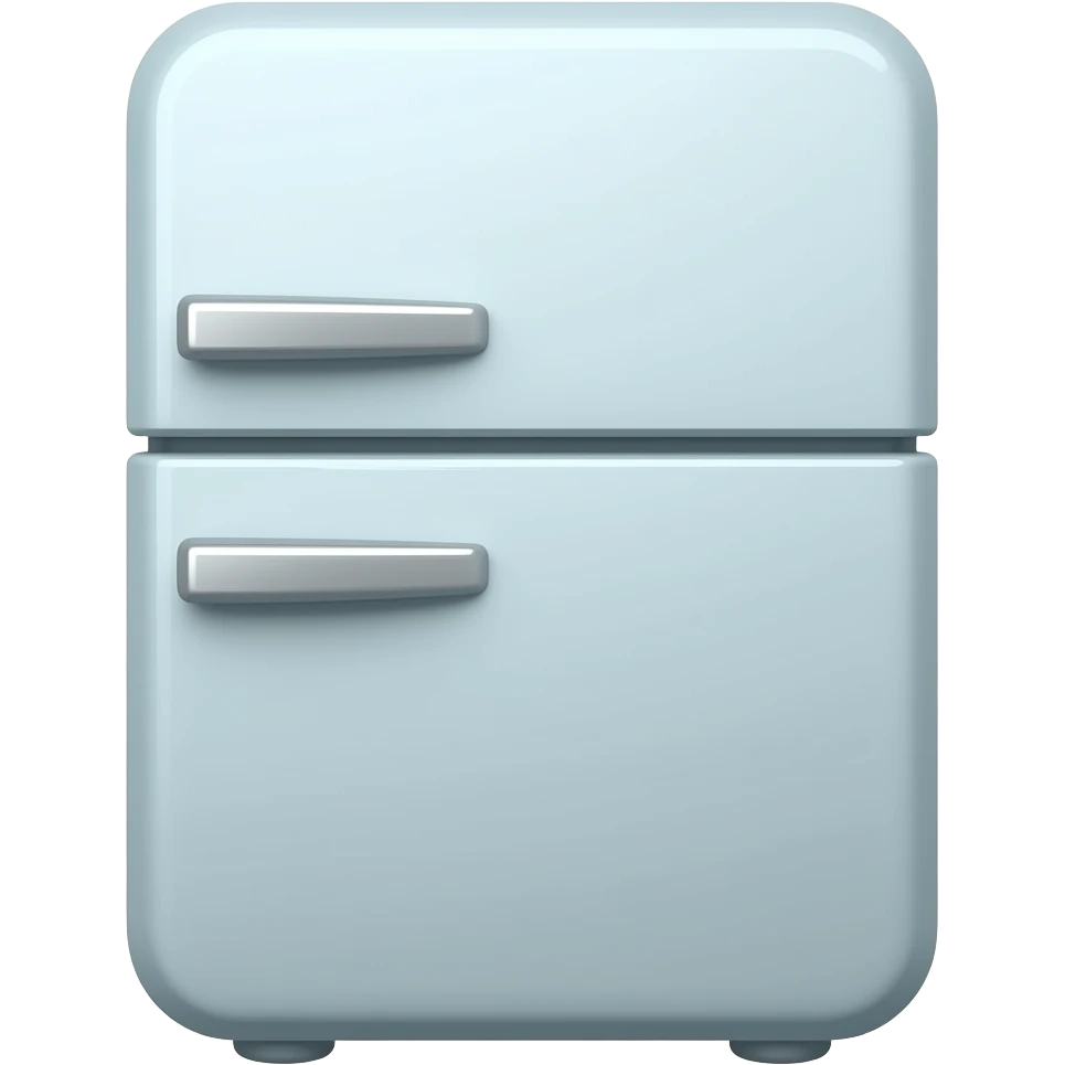 A refrigerator facing a flat and simplified front emoji