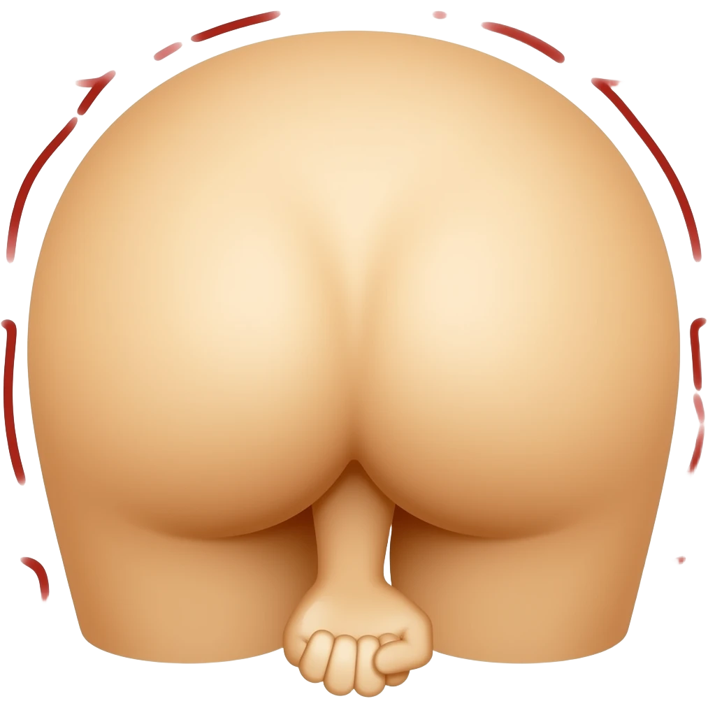 butt emoji with a fist going in the butt emoji