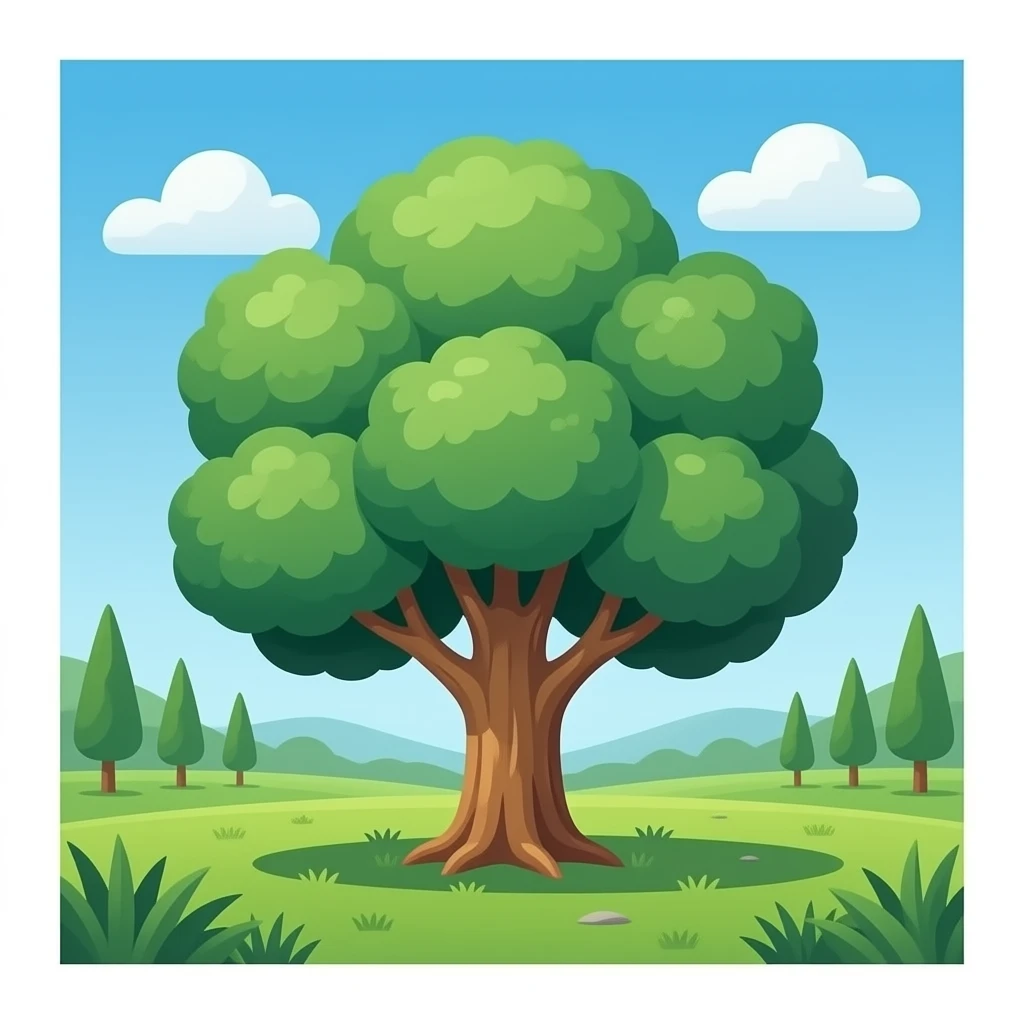 Green Austarlia Tree with a Australian Shade inside a Tree. emoji