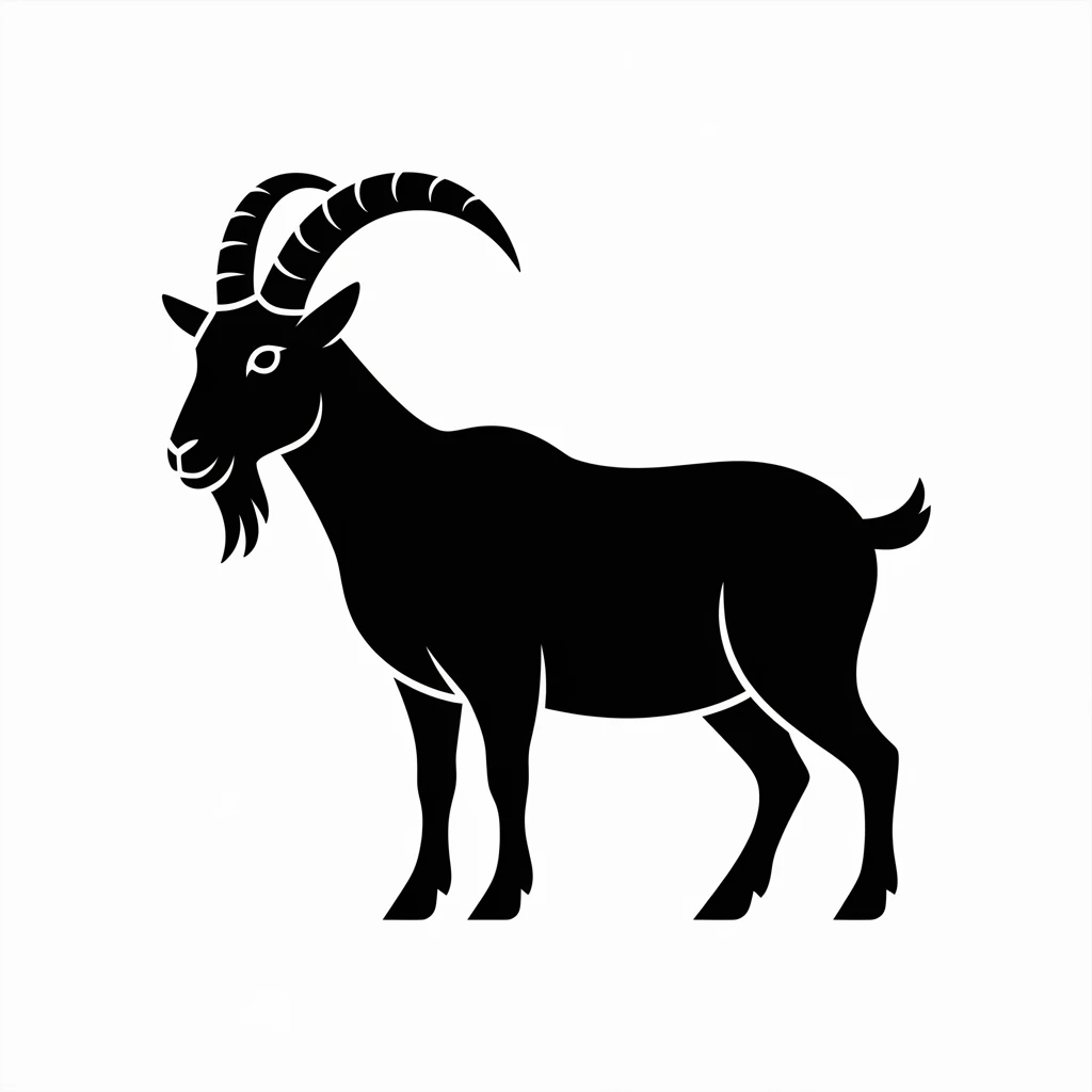 Mountain goat icon black silhouette emoji