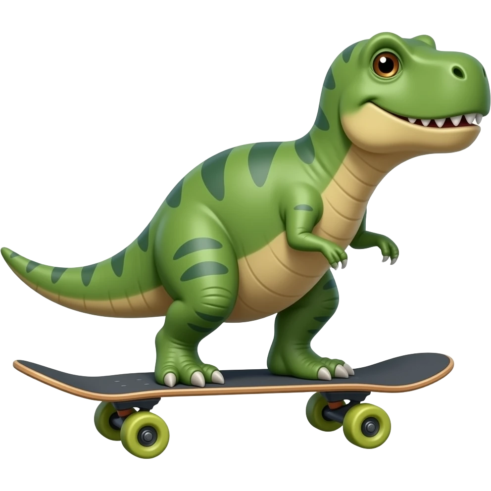 Dinosaur on a skateboard emoji