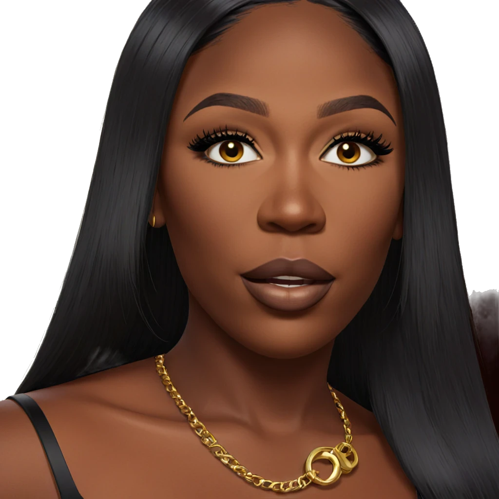 portrait of a dark-skinned girl emoji