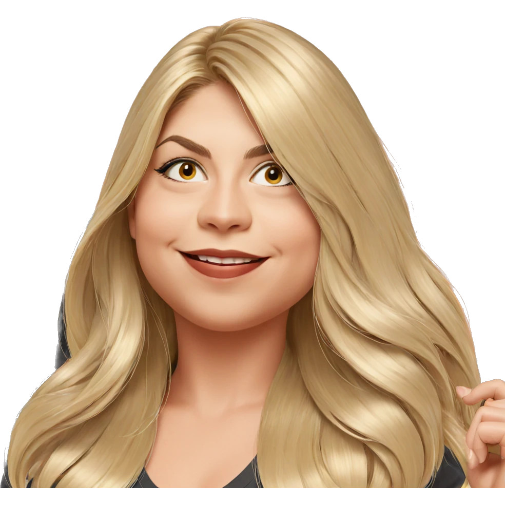 blonde girl with smiling eyes emoji