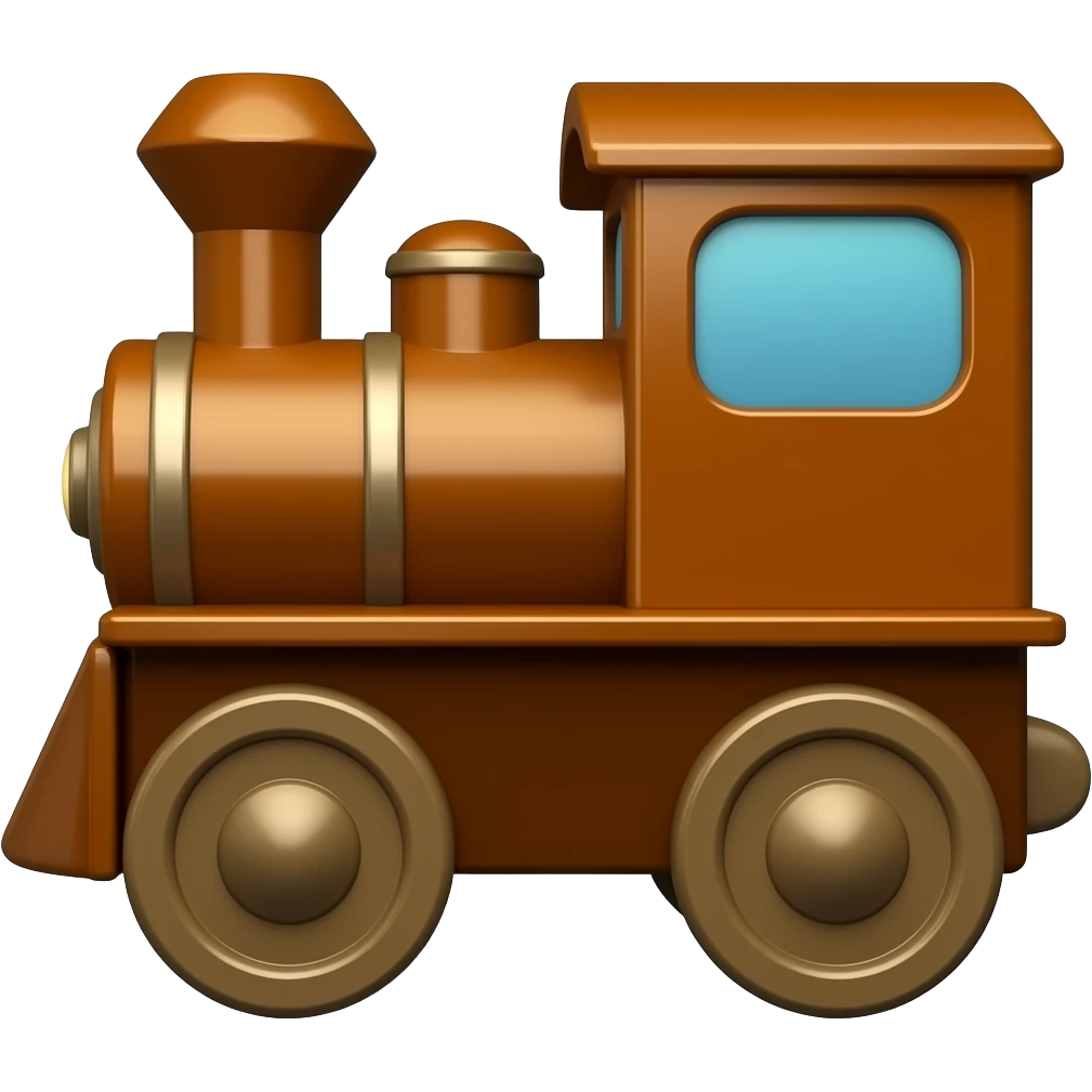 toy train in vibrant brown color emoji