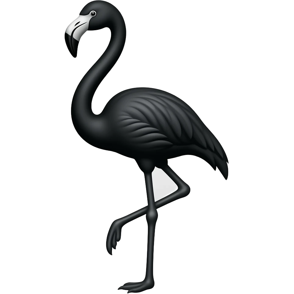 black flamingo heart emoji