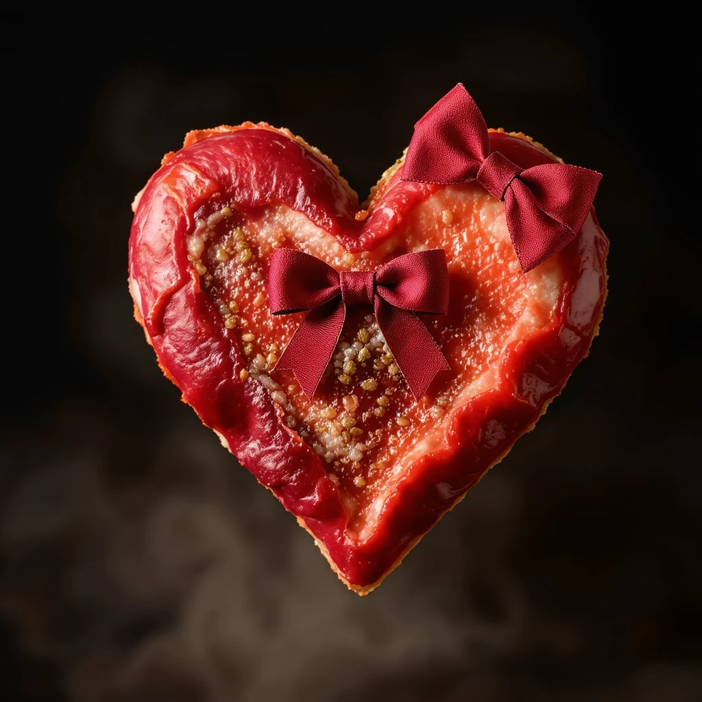 food heart emoji with a bow accent emoji