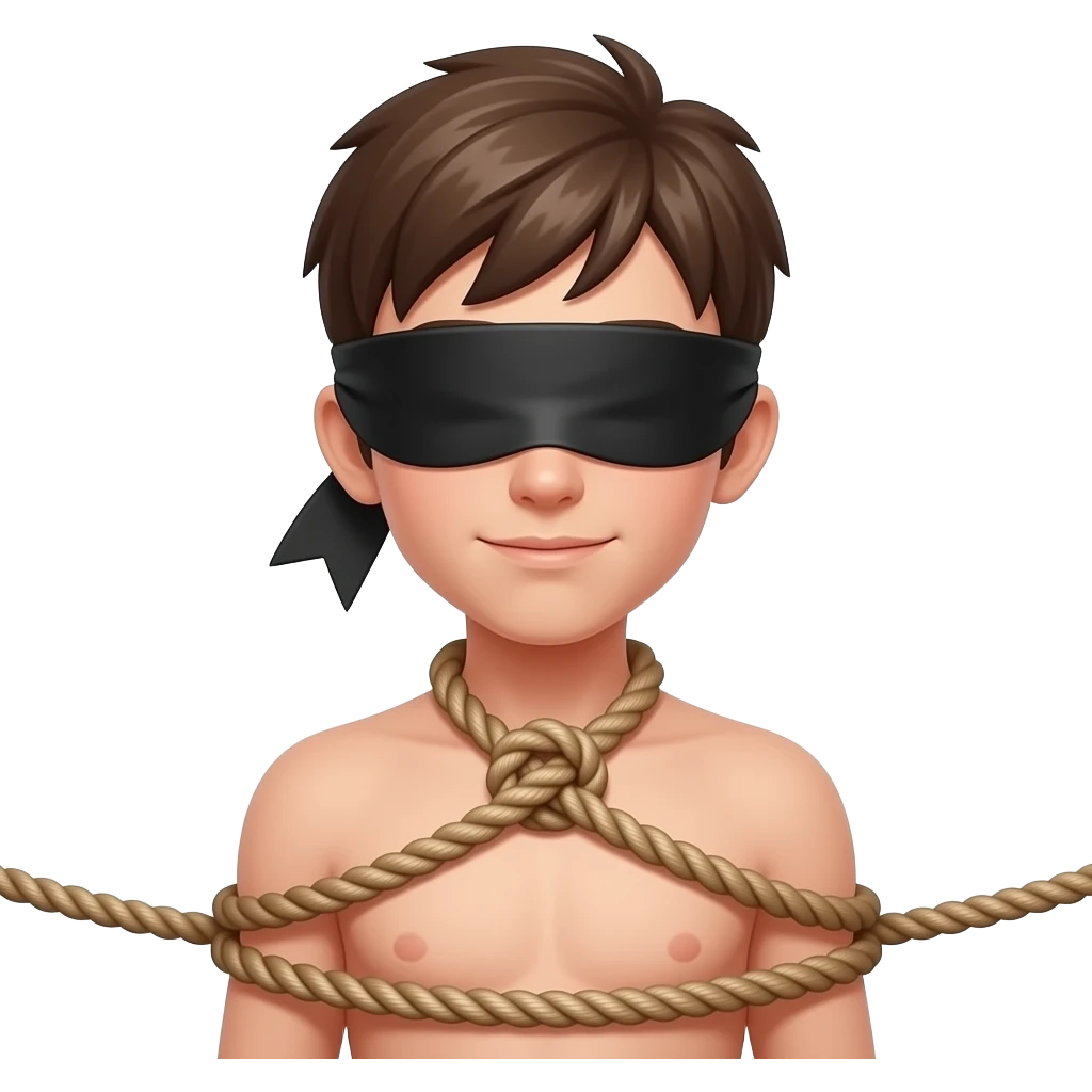 Boy naked rope bondage blindfolded emoji