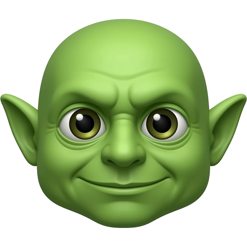 Simple green goblin head emoji