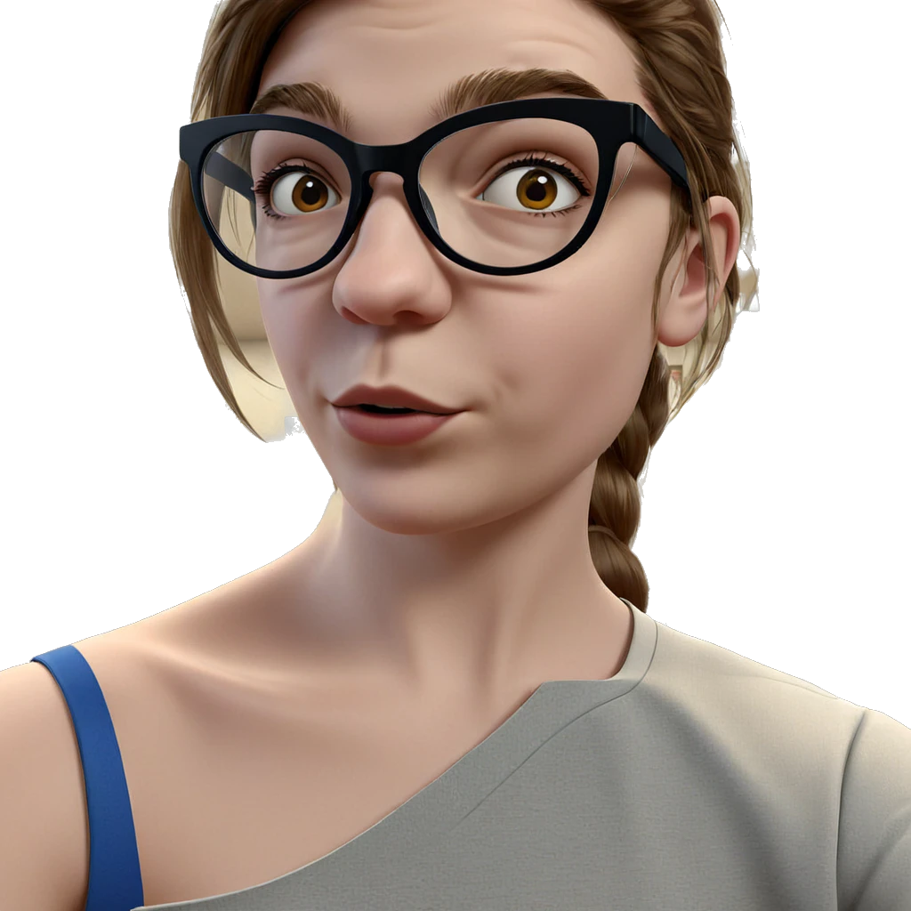 girl with glasses indoors emoji