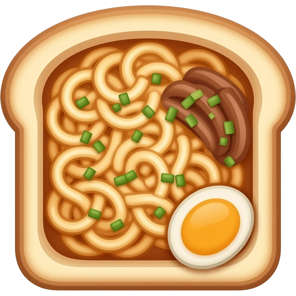ein toast mit Buldak ramen drinne emoji