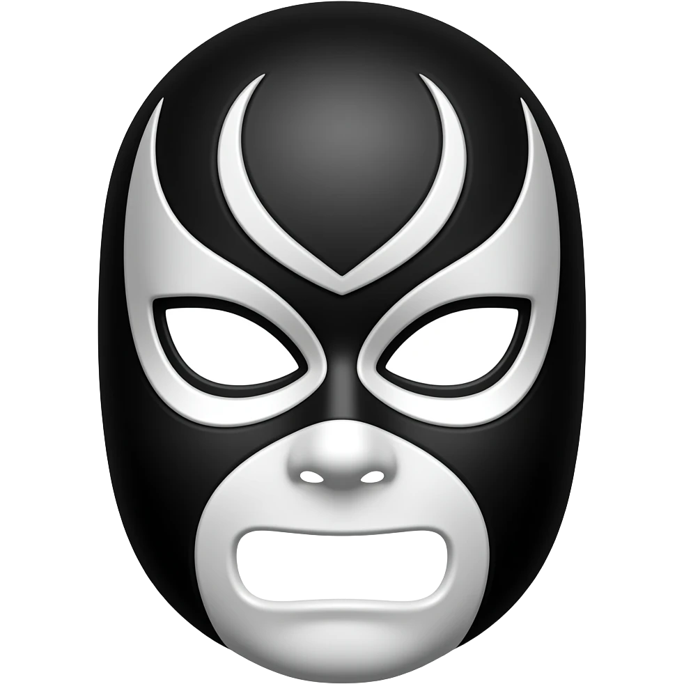 black and white wrestler mask emoji
