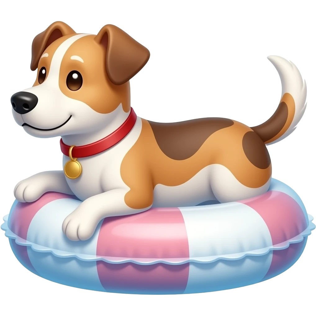 make a dog using a float, make it in an emoji style emoji
