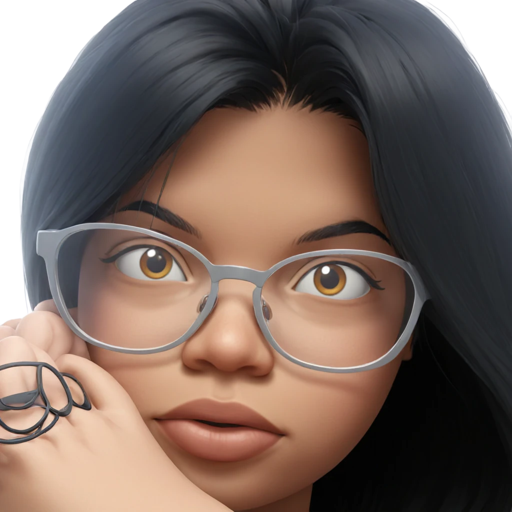 girl with glasses portrait emoji