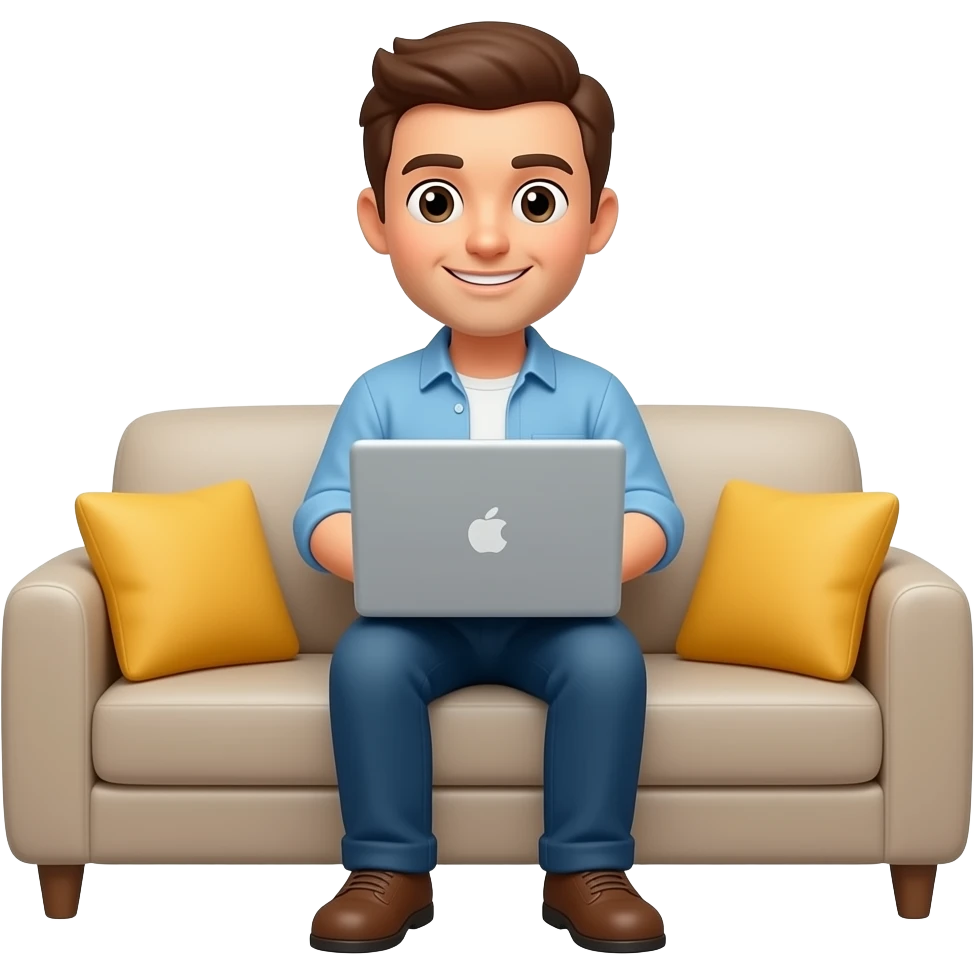 working from home in the sofa mAle emoji