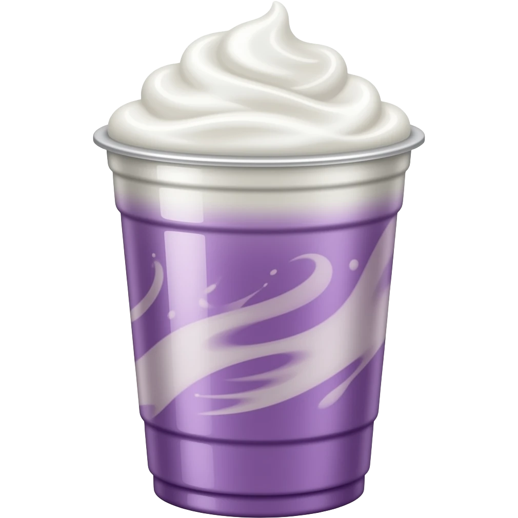 purple latte, realistic, iced drink, creamy foam, milk swirl, transparent cup, aesthetic, clean background, studio lighting emoji