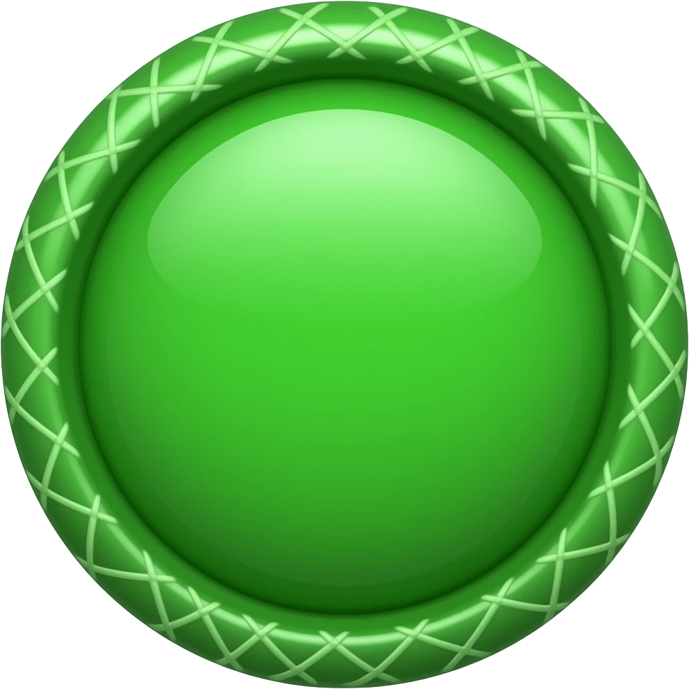 simple vibrant green stitching button emoji