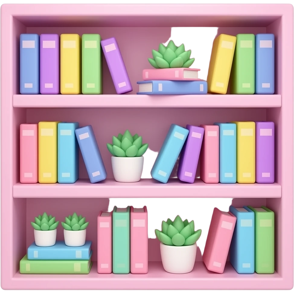 purple yellow green pink blue  bookshelf with succulents inspired by Barbie colour palette emoji