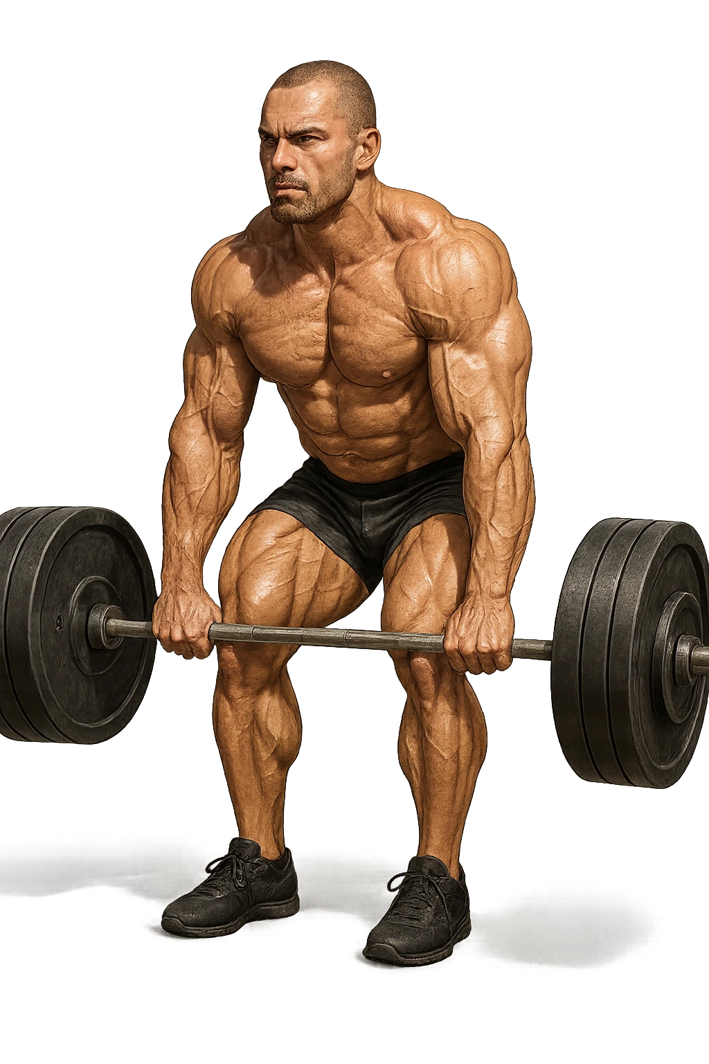 bodybuilder che fa stacco con bilanciere emoji