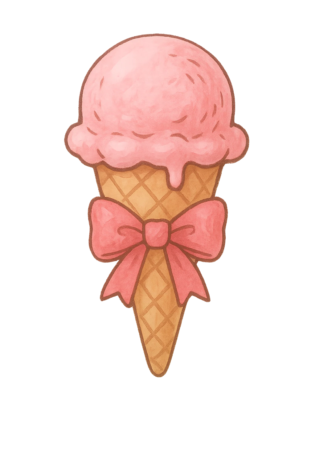  ice cream with bow , remove background emoji