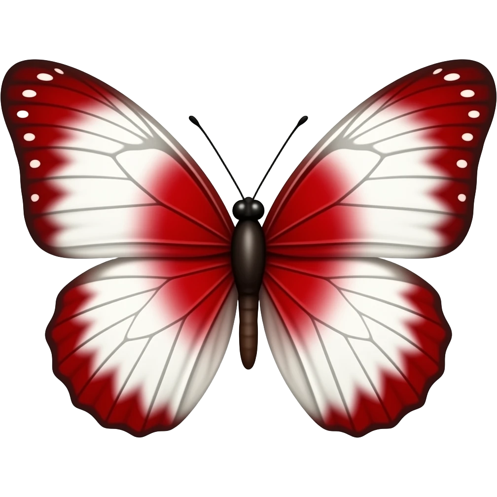 Red white butterfly emoji