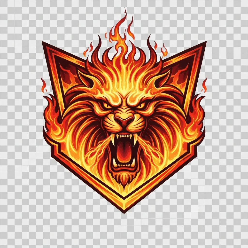 un emblème de la colère du dieu du feu (background transparent en png) emoji