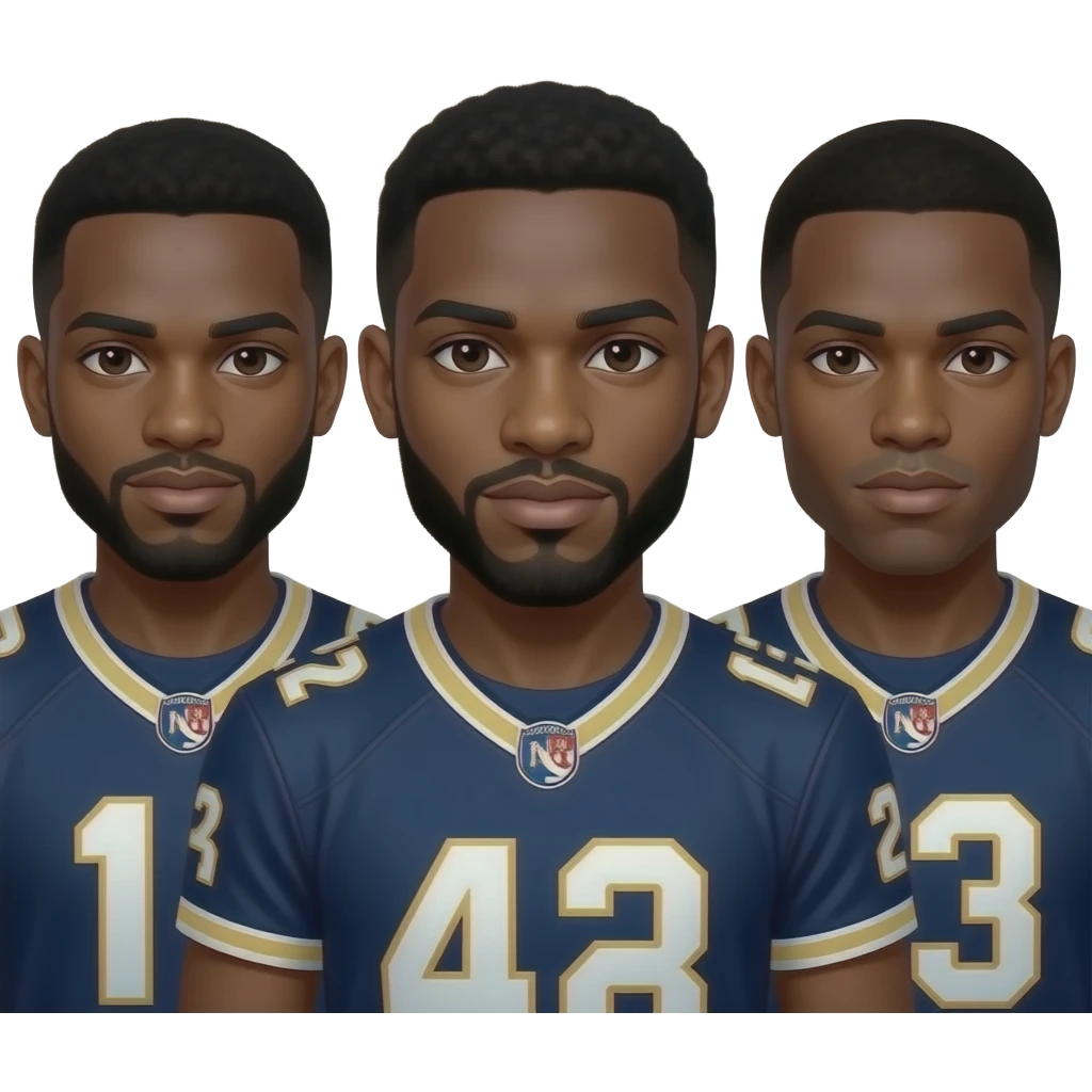 3 cool black men with jerseys on emoji