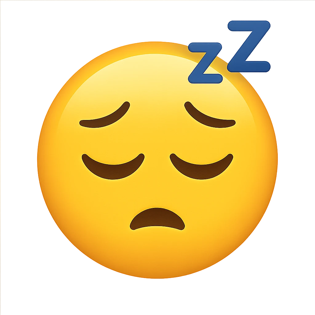 sleepy face emoji, digital illustration, no background emoji