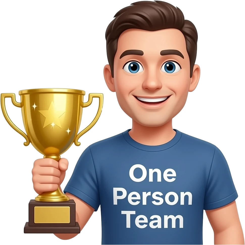 make a funny emoji representing a one person team, make it funny emoji