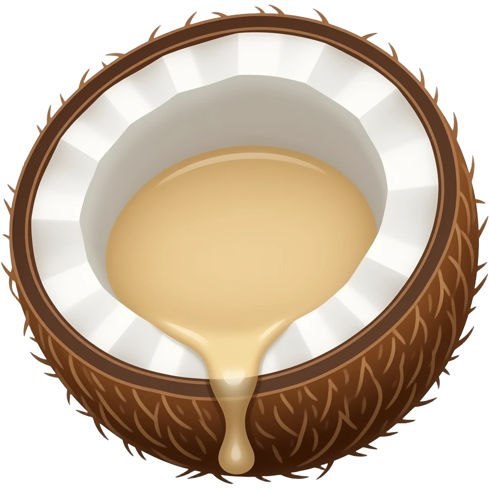 Coconut and caramel without liquid emoji