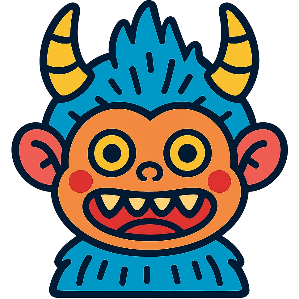 Labubu toy as an emoji, bold colors and playful, vibrant toon style emoji