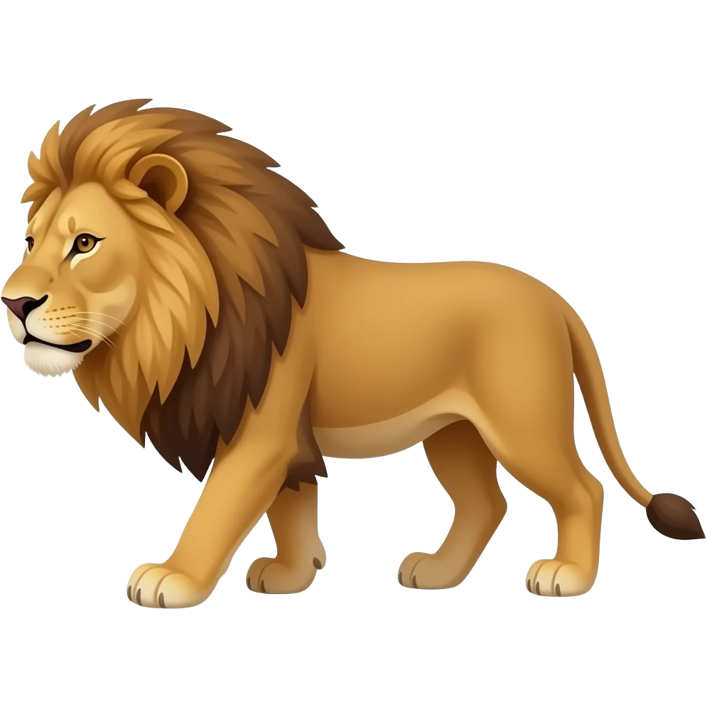 un leon caminando silenciosamente emoji