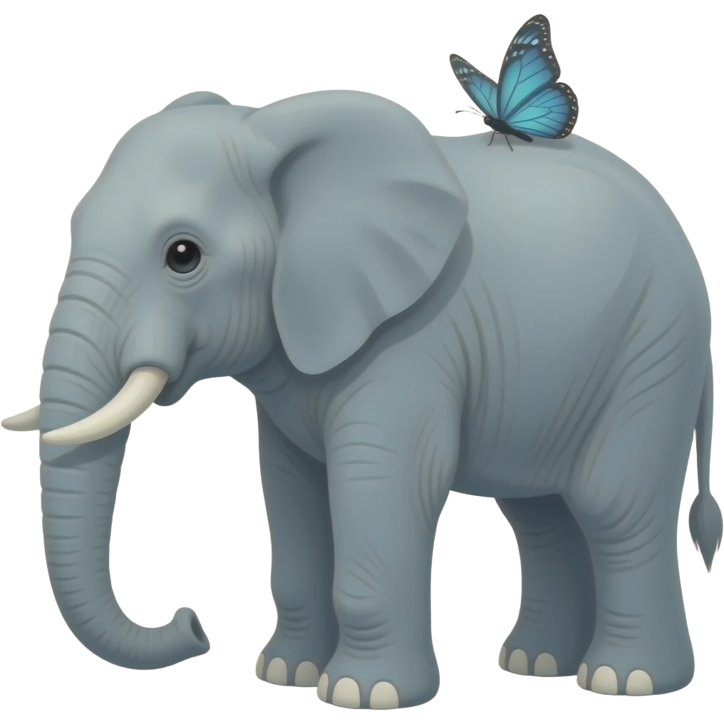 elephant & butterfly emoji
