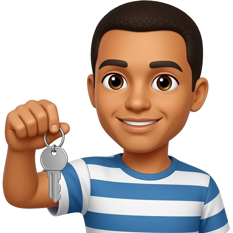 ios styled homeowner emoji yellow skin holding keys emoji