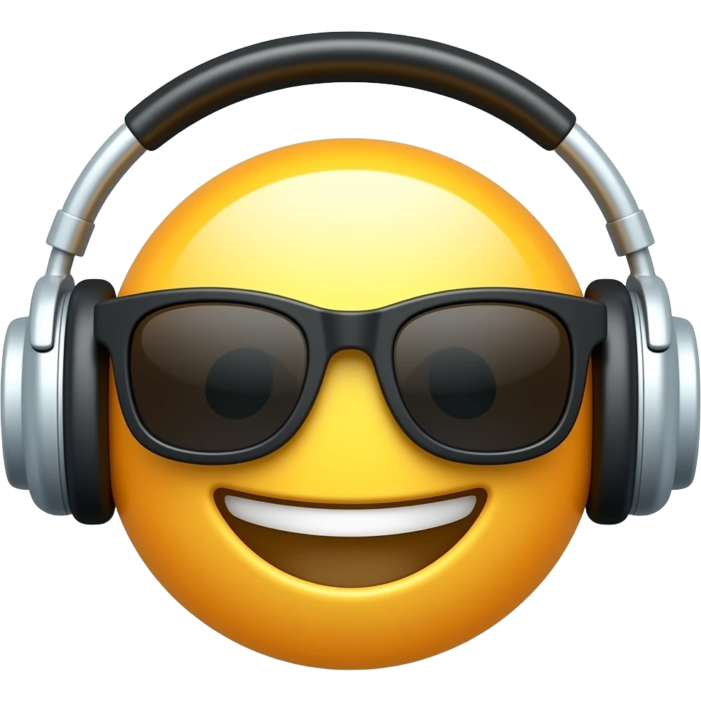 😎🎧 merge these two emojis like a cool emoji  not a photo version like a emoji emoji