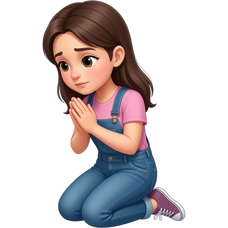 Girl on knees begging iOS emoji emoji